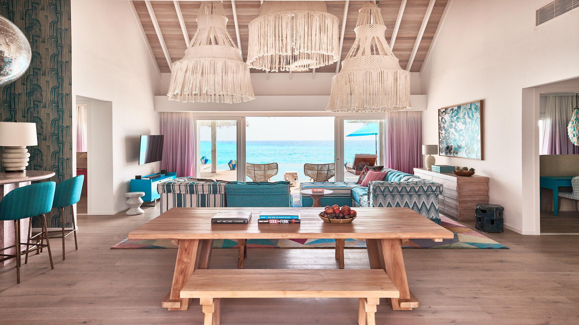 2103_Finolhu Maldives_Two-Bedroom Rockstar Villa - Living Area with ocean view